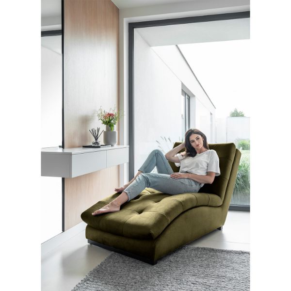 Sezlong cu textil verde kaki Doro