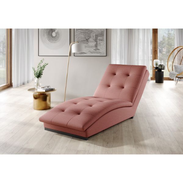 Sezlong tapitat cu textil roz Doro