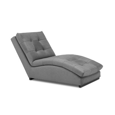 Sezlong tapitat cu textil gri deschis Doro