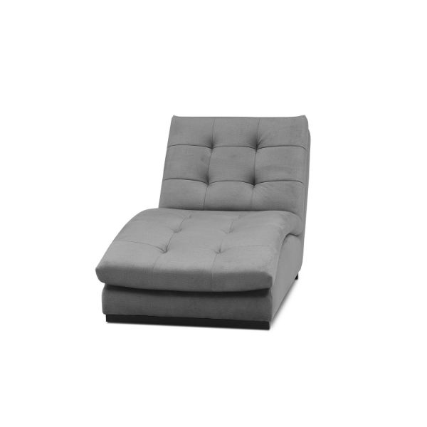Sezlong tapitat cu textil gri deschis Doro