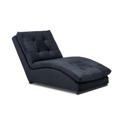 Sezlong tapitat cu textil albastru inchis Doro