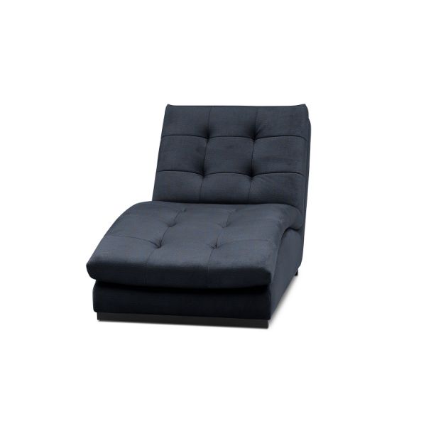 Sezlong tapitat cu textil albastru inchis Doro