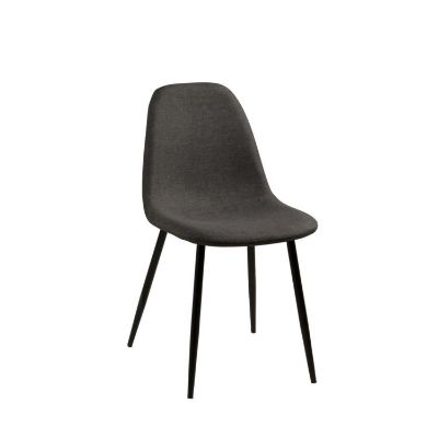 Scaun dining tapitat gri/negru Wilma