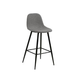 Scaun bar tapitat gri deschis/negru Wilma