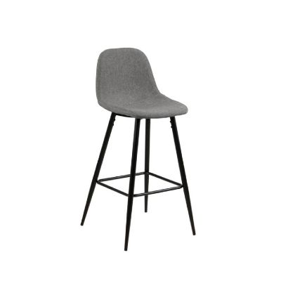 Scaun bar tapitat gri deschis/negru Wilma