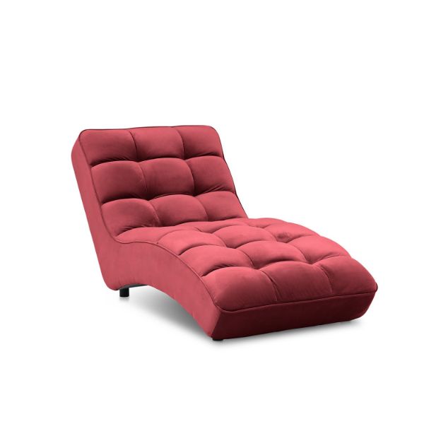 Sezlong tapitat cu textil visiniu Loren