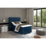Pat boxspring 90 x 200 cm, reglaj electric, albastru Clever