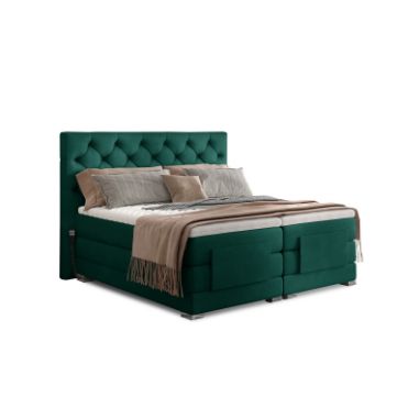 	Pat boxspring 140 x 200 cm, reglaj electric, verde Clever