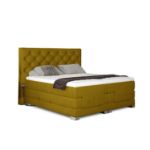 	Pat boxspring 140 x 200 cm, reglaj electric, galben mustar Clever