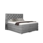 	Pat boxspring 140 x 200 cm, reglaj electric, gri deschis Clever