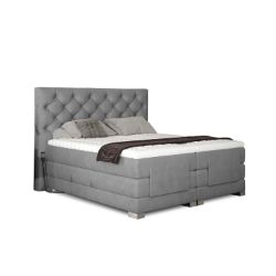 	Pat boxspring 160 x 200 cm, reglaj electric, gri deschis Clever
