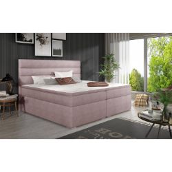 Pat tapitat boxspring 140 x 200 cm roz prafuit Softy