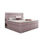 Pat tapitat boxspring 140 x 200 cm roz prafuit Softy