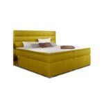 	Pat tapitat boxspring 140 x 200 cm galben mustar Softy