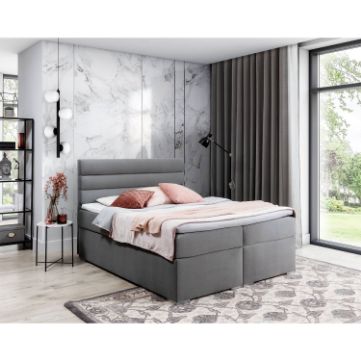 Pat tapitat boxspring 180 x 200 cm gri Softy