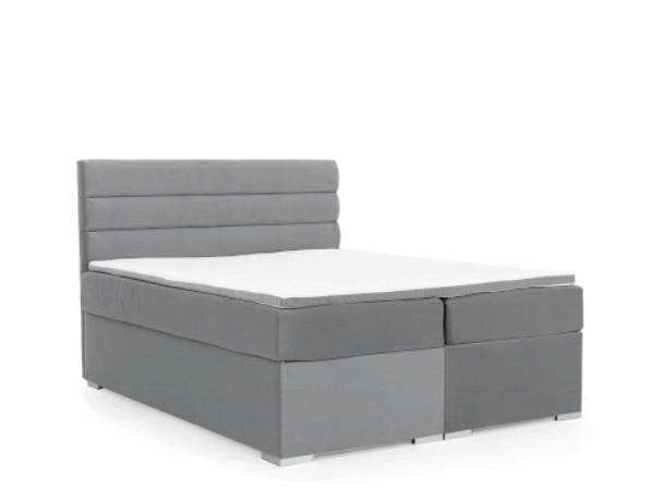 Pat tapitat boxspring 140 x 200 cm negru Softy