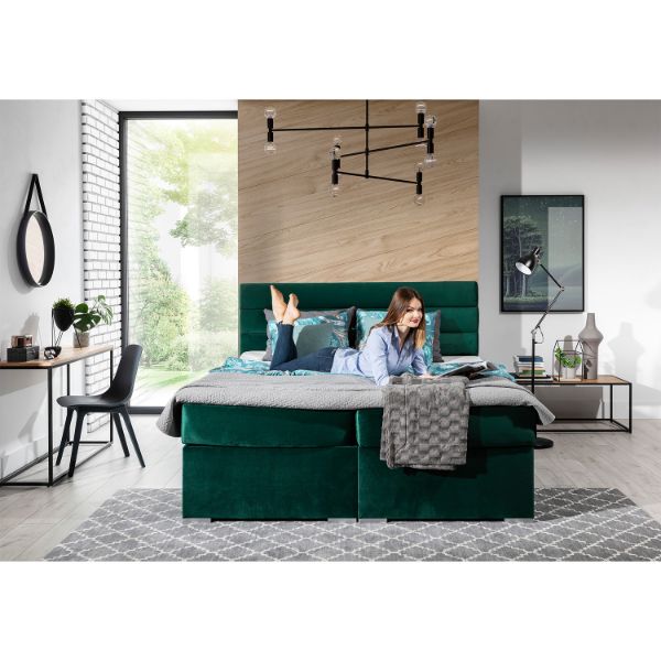 	Pat tapitat boxspring 140 x 200 cm verde Softy