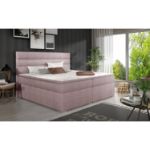 	Pat tapitat boxspring 180 x 200 cm roz prafuit Softy