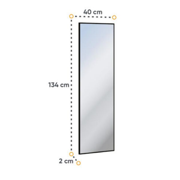 Oglinda inalta 40 x 134 cm, cadru negru, Quant