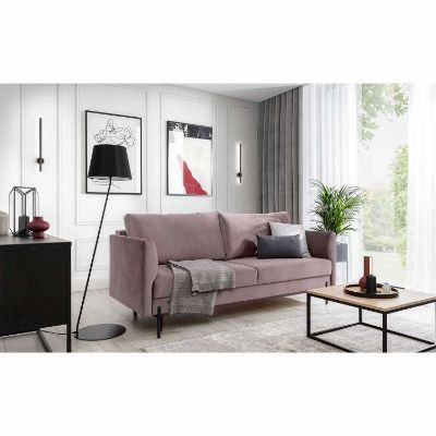 	Canapea extensibila 3 locuri roz prafuit Revi