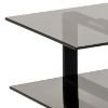 Comoda TV metal negru si sticla fumurie Katerine