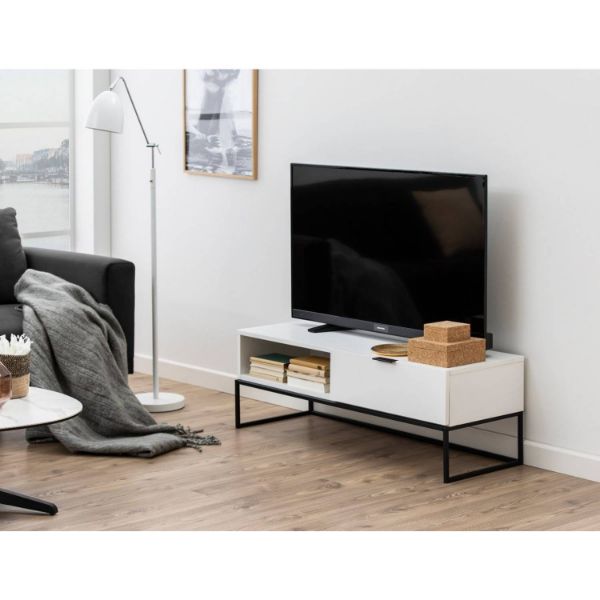 Comoda TV cu 1 usa finisaj alb Kobe