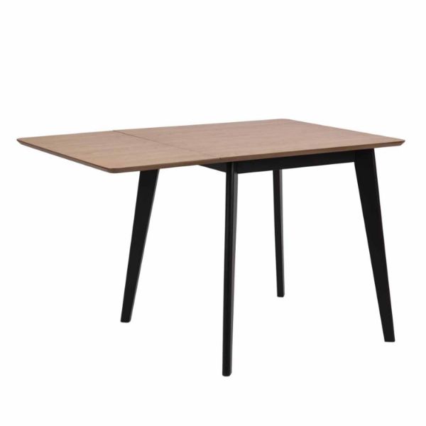 Masa dining 80/120 cm natur/negru Roxby