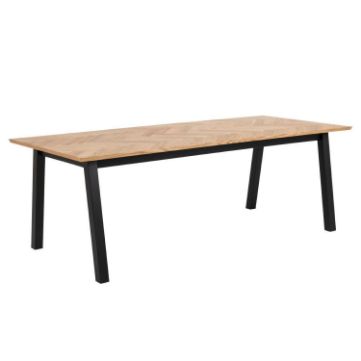 Masa dining fixa 220 cm stejar/negru Brighton