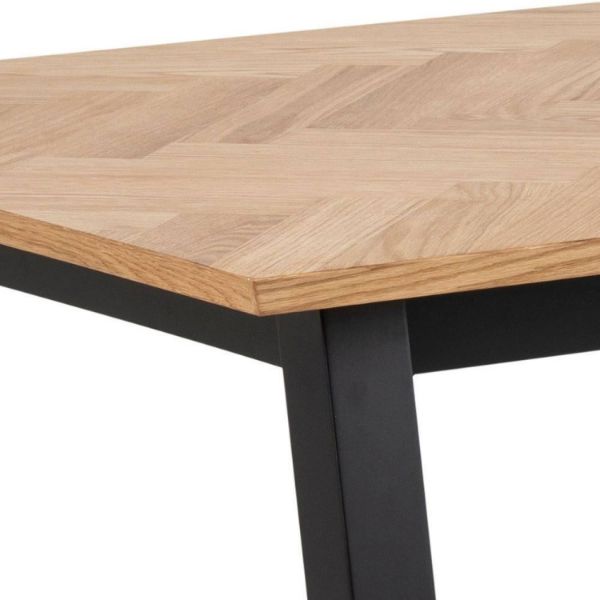 Masa dining fixa 220 cm stejar/negru Brighton