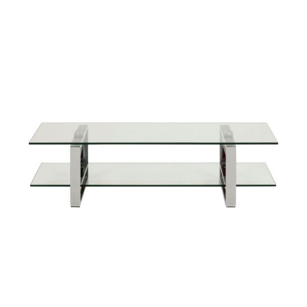 Comoda TV metal cromat si sticla Katerine
