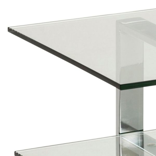 Comoda TV metal cromat si sticla Katerine