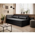 Pat pe colt stanga extensibil 80 x 200 cm antracit Fulgeo