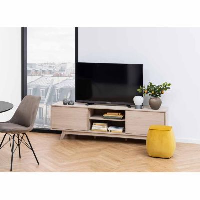 Comoda TV cu 2 usi si 2 rafuri stejar Marte