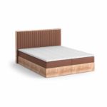Pat boxspring 160 x 200 cm stejar/caramiziu Peru