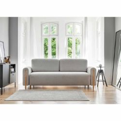 Canapea extensibila 3 locuri gri deschis Arcadova