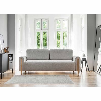 Canapea extensibila 3 locuri gri deschis Arcadova