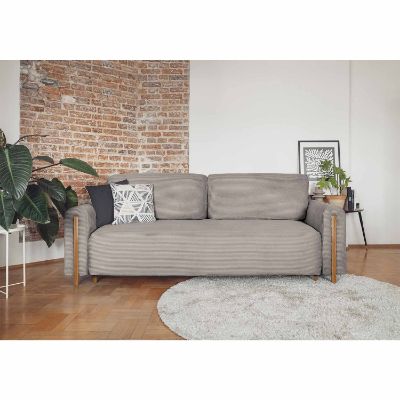 Canapea extensibila 3 locuri maro deschis Arcadova