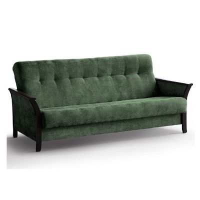 Canapea extensibila 3 locuri verde/wenge Roko