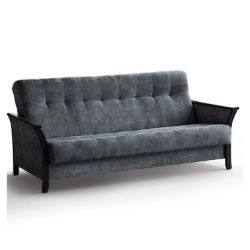 Canapea extensibila 3 locuri gri inchis/wenge Roko