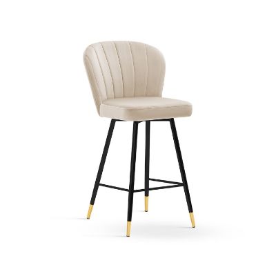Scaun bar cappuccino/negru-auriu Shelly 60