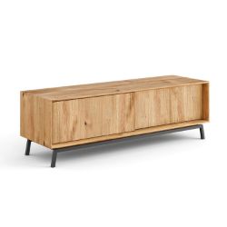 Comoda TV 200 cm cu 2 usi stejar natur Loft