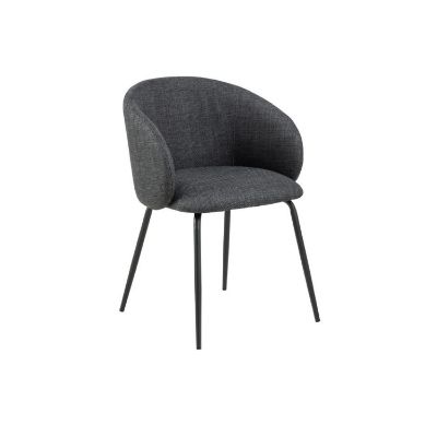 Scaun tapitat cu brate gri inchis Elena