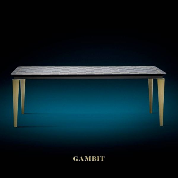 Masa fixa 220 cm negru/auriu Gambit