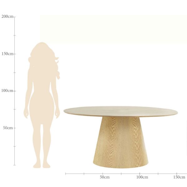 Masa ovala fixa 160 cm natur Bodil