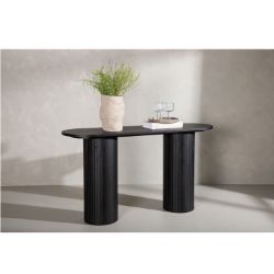 Consola 130 cm furnir, negru, Bianca