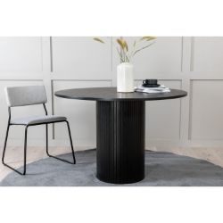 Masa rotunda 110 cm, furnir, negru, Bianca