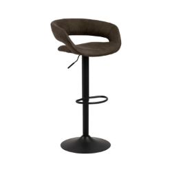 Scaun bar cu brate tapitat negru/antracit  Grace