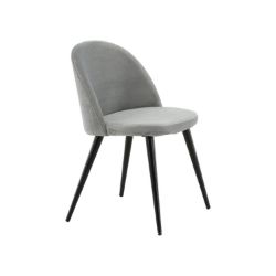Scaun de dining tapitat gri/negru Velvet