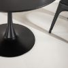 Masa de dining rotunda fixa 100 cm negru Holly