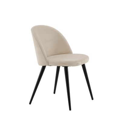 	Scaun de dining tapitat bej/negru Velvet